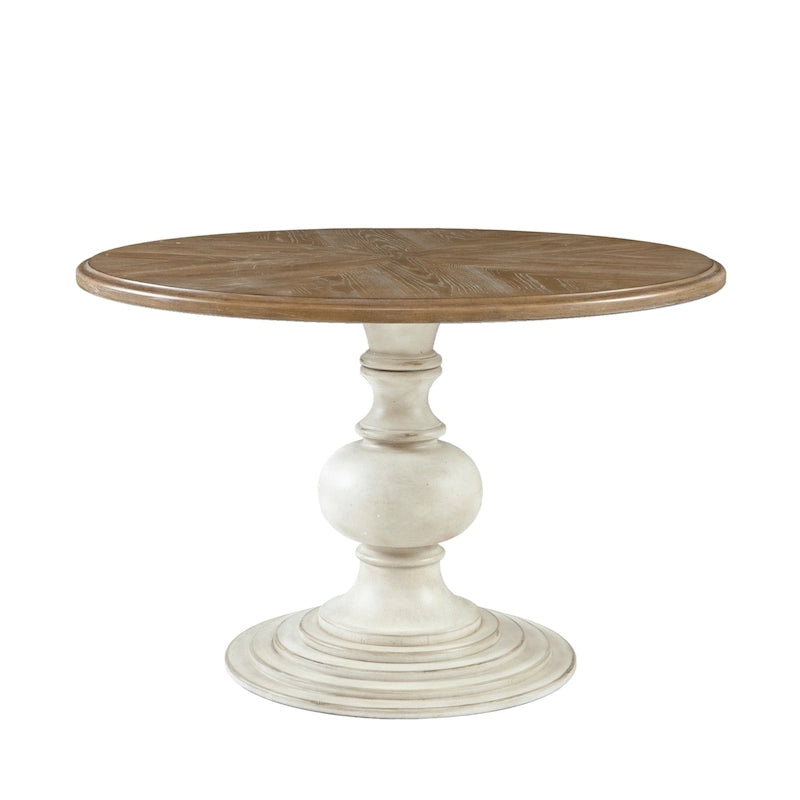 Mesa de Jantar Redonda de Pedestal de 46 Polegadas com Base Esculpida