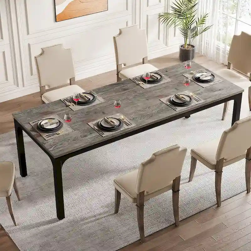 Mesa de Jantar Retangular de 78 Polegadas para 6 a 8 Pessoas