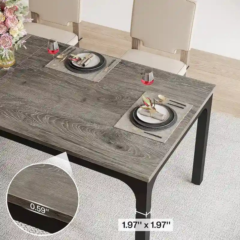Mesa de Jantar Retangular de 78 Polegadas para 6 a 8 Pessoas