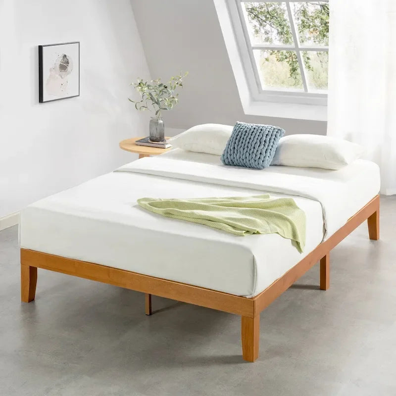 Estrutura de Cama Clássica de Madeira Maciça com Arrumação por Baixo da Cama