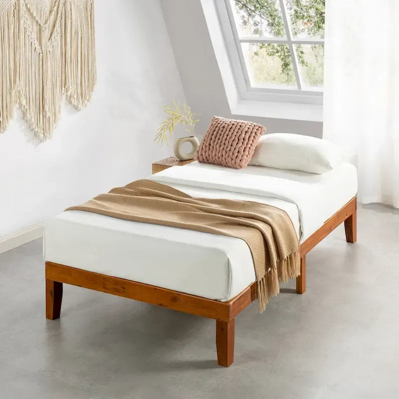 Estrutura de Cama Clássica de Madeira Maciça com Arrumação por Baixo da Cama
