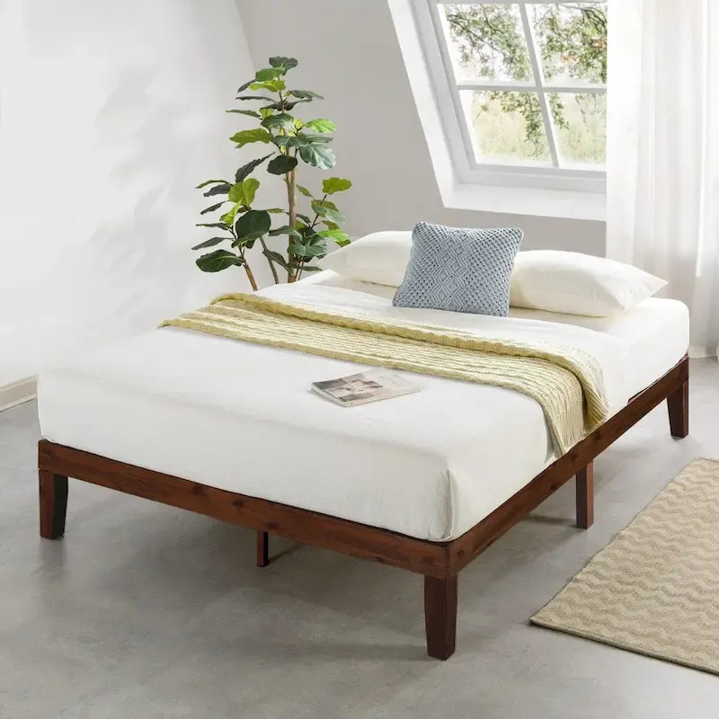 Estrutura de Cama Clássica de Madeira Maciça com Arrumação por Baixo da Cama