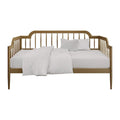 Cama de Dia de Madeira Minimalista com Fuso Duplo em Nogueira ou Carvalho