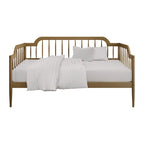 Cama de Dia de Madeira Minimalista com Fuso Duplo em Nogueira ou Carvalho