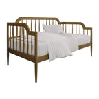 Cama de Dia de Madeira Minimalista com Fuso Duplo em Nogueira ou Carvalho